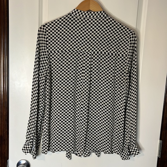 Reiss Cayley Print Check Blouse with Tie Neck - Picture 6 of 12